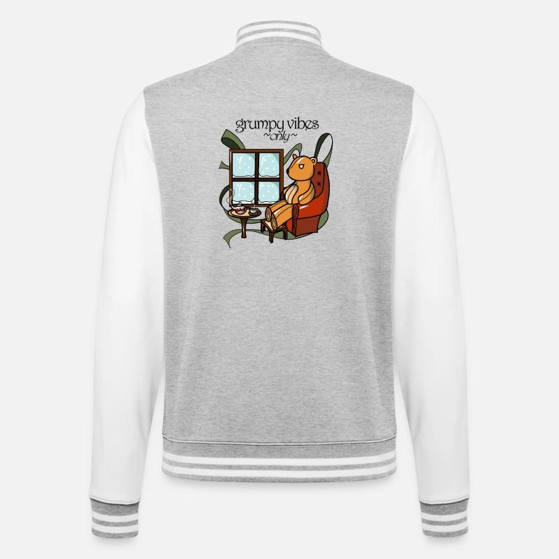 Grumpy Bear - College Sweat Jacket - heather grey/white