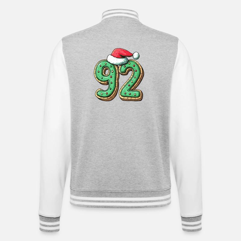 Noël du Cookie Numéro 92 - Veste Teddy - gris chiné / blanc