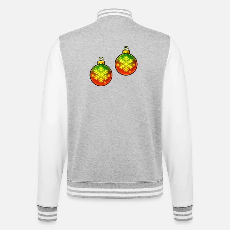 Weihnachtskugel Schneeflocke Ornament Kugel - College-Sweatjacke - Grau meliert/Weiß