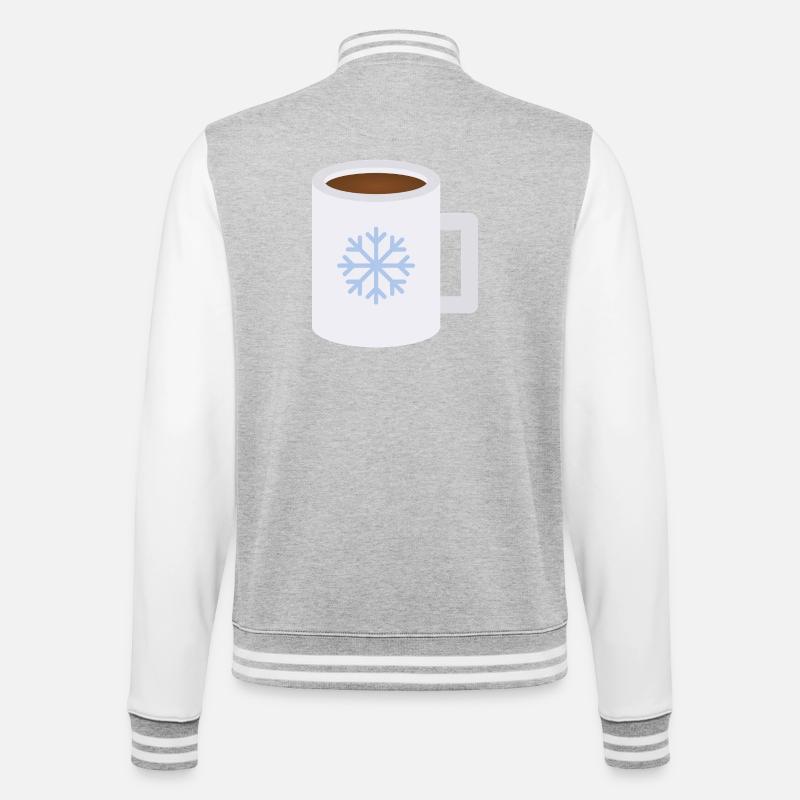 Snowflake Frost Mug Design - College Sweat Jacket - heather grey/white