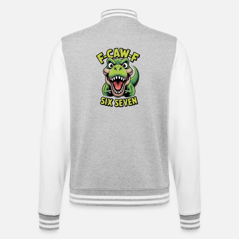 Cawing Rex Six Seven Tee - College-Sweatjacke - Grau meliert/Weiß