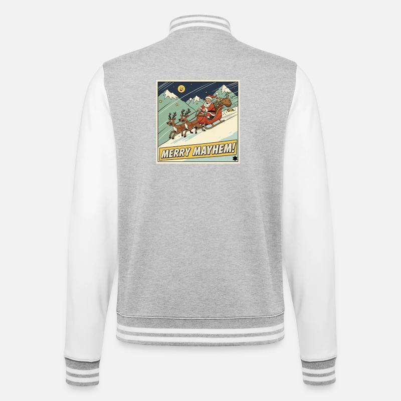 Tshirt Christmas Sleigh Mayhem - College Sweat Jacket - heather grey/white