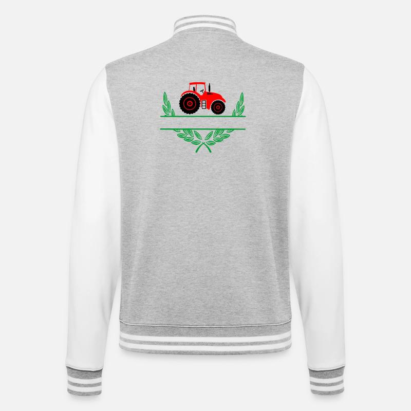 Red Tractor with Namespace - College Sweat Jacket - heather grey/white