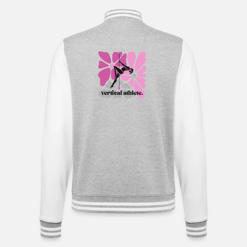 Vertical athlete in flower frame - College Sweat Jacket - heather grey/white