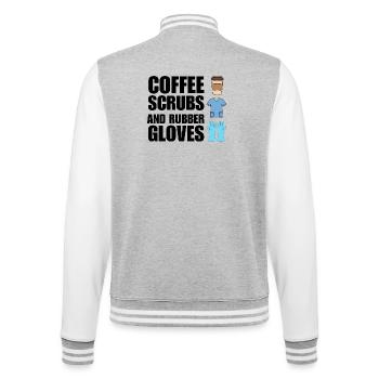 Nurse Coffee Medical Student Worker Nursing School - College Sweat Jacket - heather grey/white - Back - Marisol (170cm)