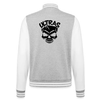 skull_ultras_logo - Veste Teddy - gris chiné / blanc - Dos - Marisol (170cm)