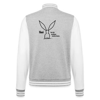 Ohren machen - College-Sweatjacke - Grau meliert/Weiß - Hinten - Marisol (170cm)