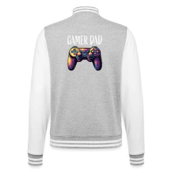 Gamer Dad Controller Neon - College Sweat Jacket - heather grey/white - Back - Marisol (170cm)