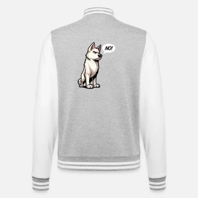 No Weißer Schäferhund Schäferhund Schäferhunde - College-Sweatjacke - Grau meliert/Weiß