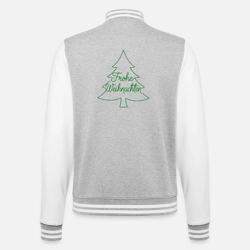 Merry Christmas Christmas Tree Modern - College Sweat Jacket - heather grey/white