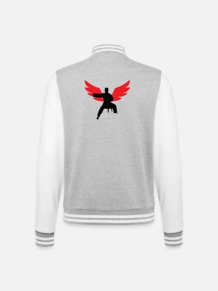 Aikido – Kampfsport – Aikido - College-Sweatjacke - Grau meliert/Weiß