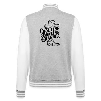Cool Grandpa Line Danse – Chapeau de cowboy et bottes - Veste Teddy - gris chiné / blanc - Dos - Marisol (170cm)