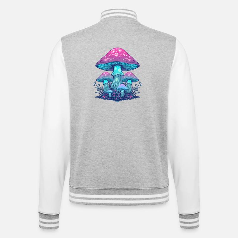 Ätherische Neonpilze - College-Sweatjacke - Grau meliert/Weiß