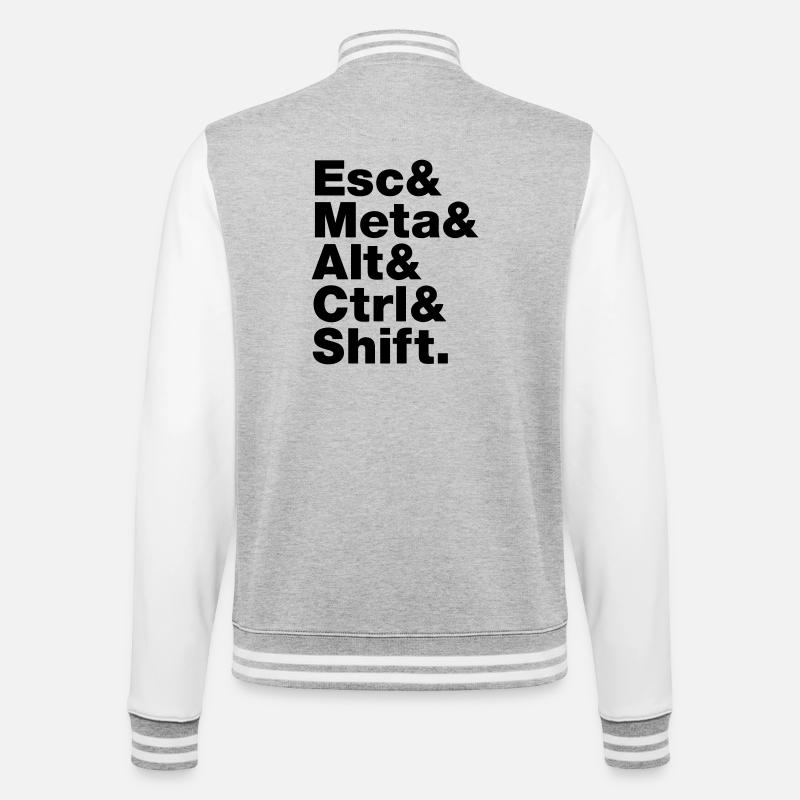 Esc & Meta & Alt & Ctrl & Shift - Veste Teddy - gris chiné / blanc