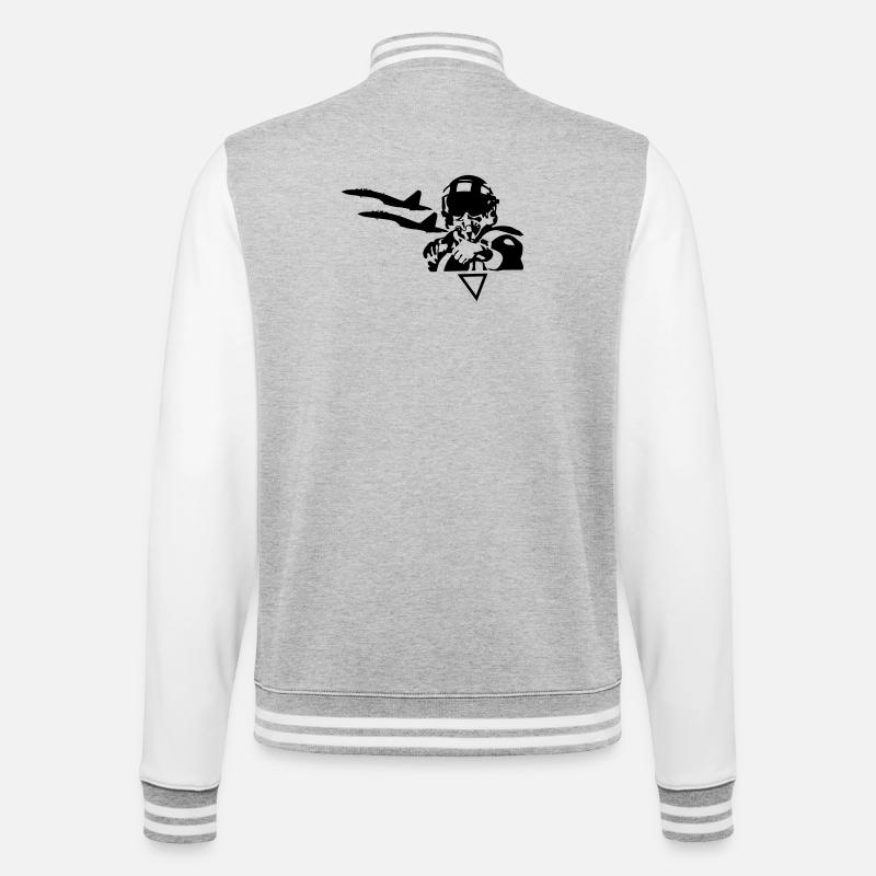 pilot - College Sweat Jacket - heather grey/white
