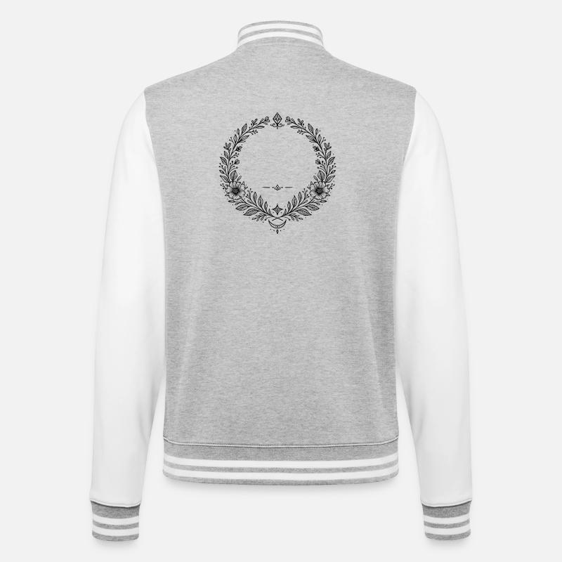 Kranz Blumenkranz mit Mondsichel - College-Sweatjacke - Grau meliert/Weiß