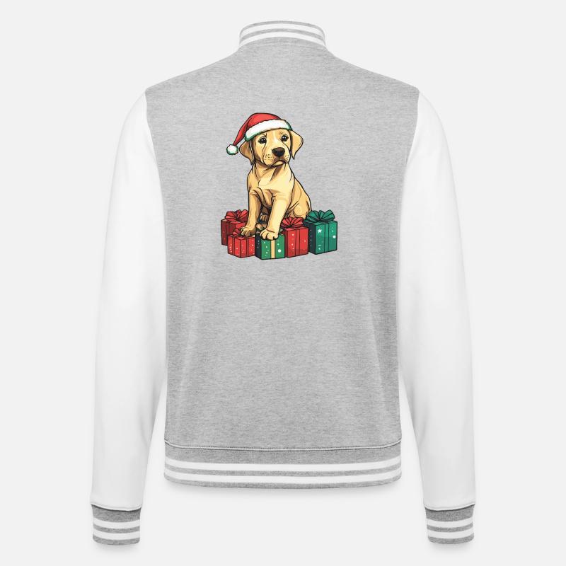 Chiens Labrador Cadeaux de Noël - Veste Teddy - gris chiné / blanc