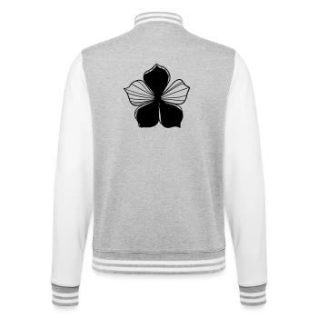 Design floral graphique transparent - Graphique fleur - Veste Teddy - gris chiné / blanc - Dos - Marisol (170cm)