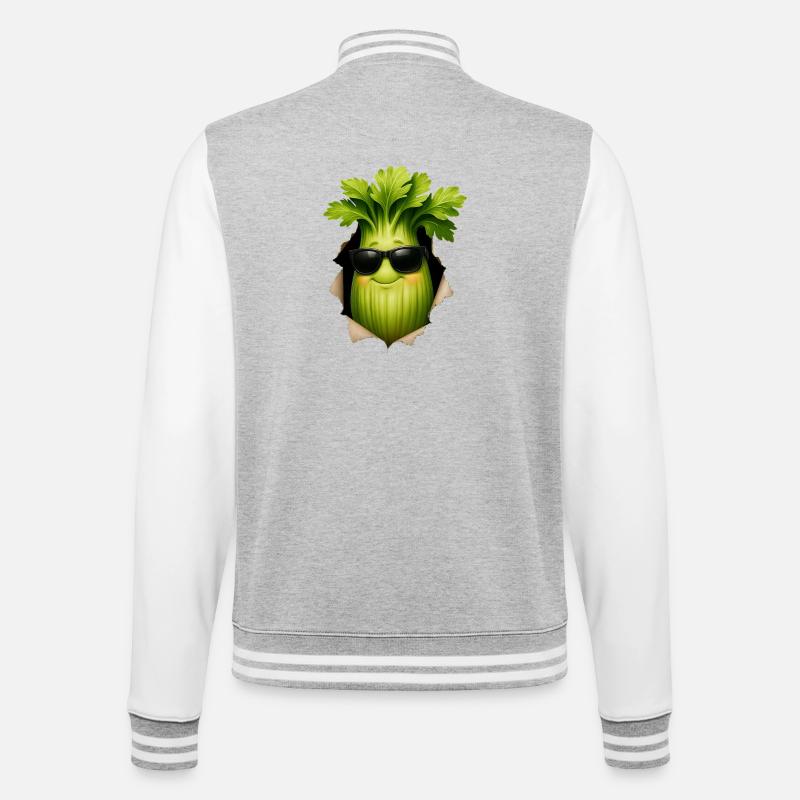 celery - College Sweat Jacket - heather grey/white