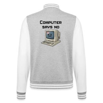 Retro Computer 404 Error - College Sweat Jacket - heather grey/white - Back - Marisol (170cm)
