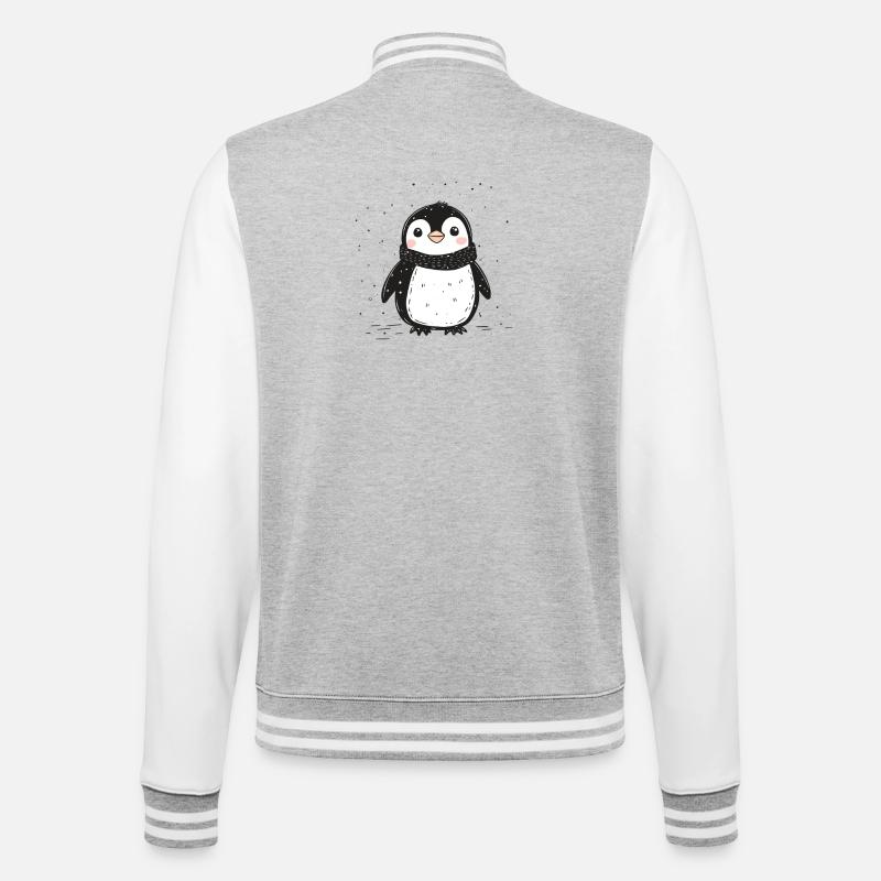 Joyeuses manchots, mignons manchots de Noël - Veste Teddy - gris chiné / blanc