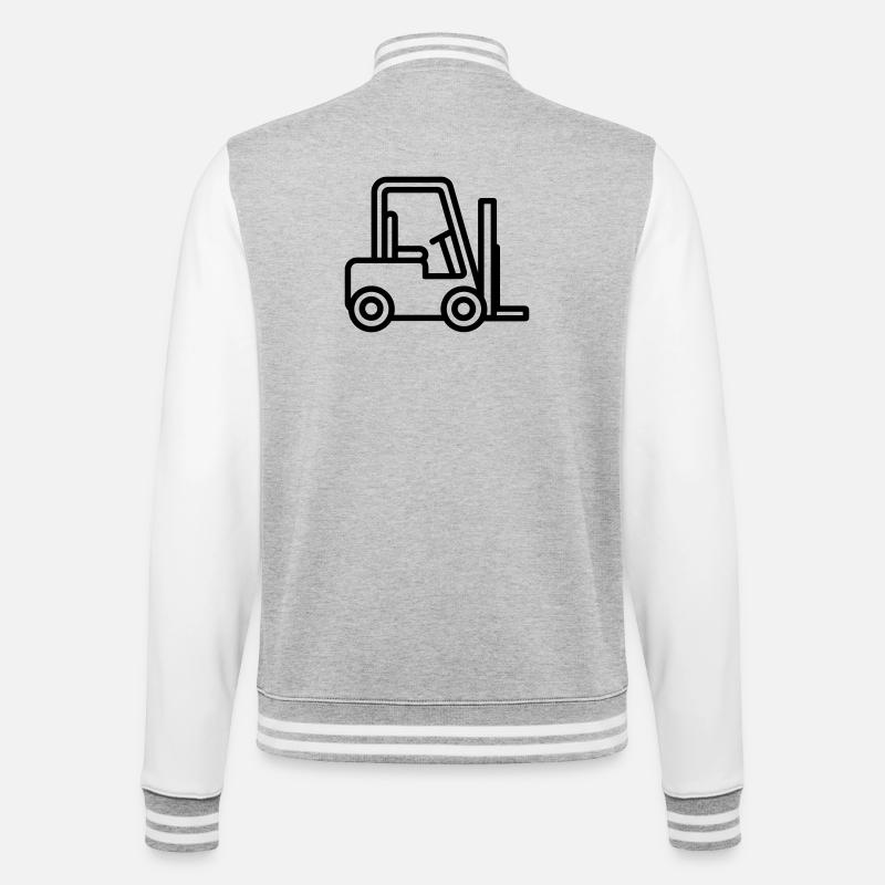 Forklift - College Sweat Jacket - heather grey/white