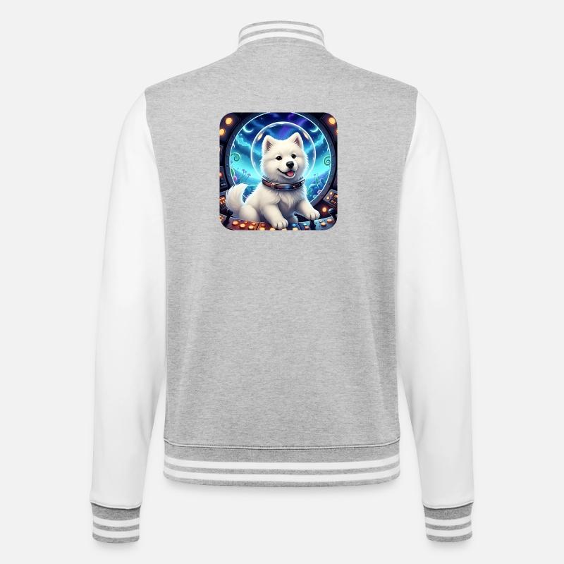 Petit cosmique dans la bulle spatiale - Veste Teddy - gris chiné / blanc