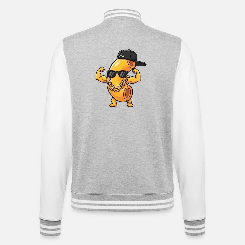 Mac n Cheese fun gift idea - College Sweat Jacket - heather grey/white