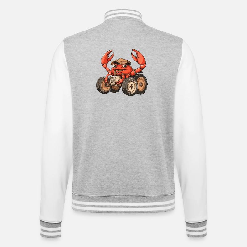 Krebs Krabbe Traktor Farmer - College-Sweatjacke - Grau meliert/Weiß