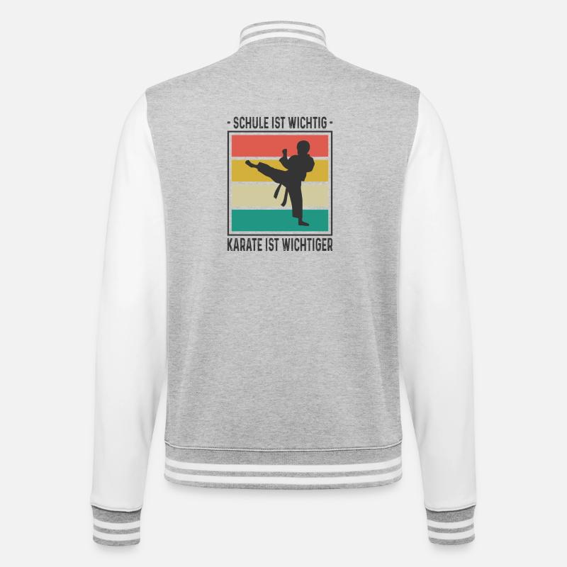 Kinder Karate Training Geschenke - College-Sweatjacke - Grau meliert/Weiß