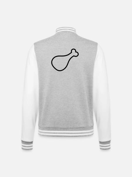 cuisse de poulet - Veste Teddy - gris chiné / blanc