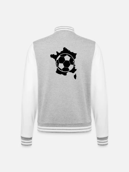 Frankreich Soccer Fußball - College-Sweatjacke - Grau meliert/Weiß