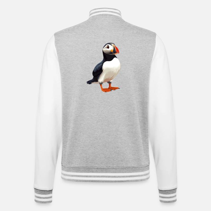 Macareux Papageientaucher - Veste Teddy - gris chiné / blanc