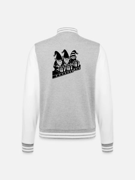 Weight Assembly Line Gifts Factory - College Sweat Jacket - heather grey/white