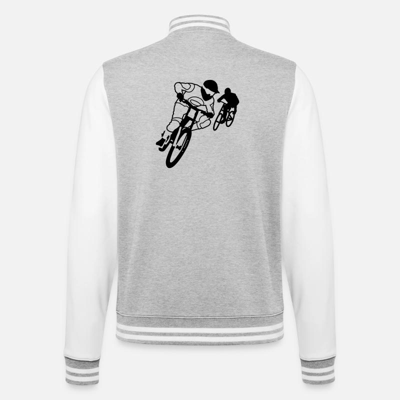 Croix - Veste Teddy - gris chiné / blanc
