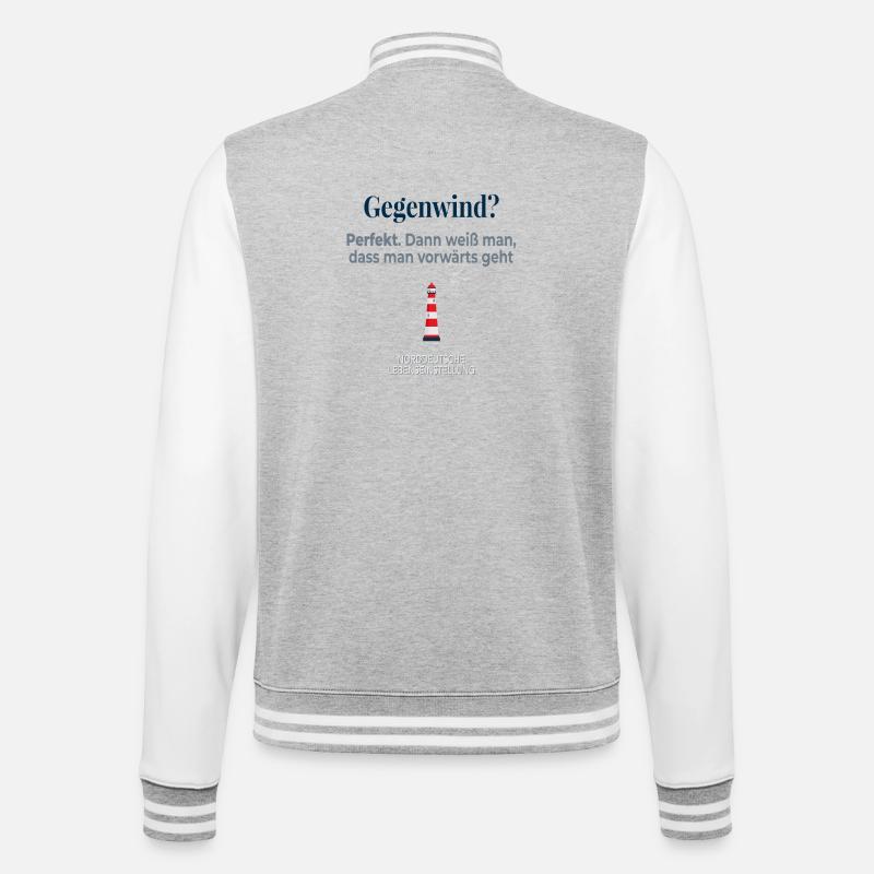 Headwind? Perfect – Let's move forward! - College Sweat Jacket - heather grey/white