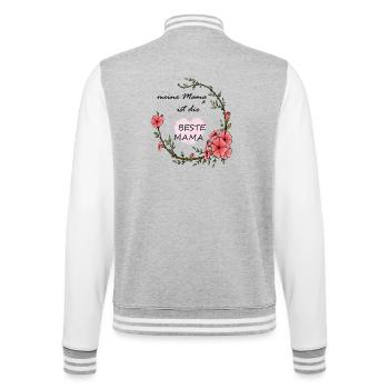 Best Mom Heart - College Sweat Jacket - heather grey/white - Back - Marisol (170cm)