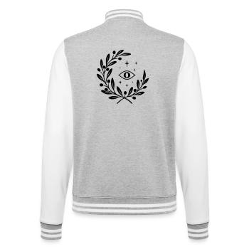 Mystic Yule mit Auge - Weihnachten Julfest - College-Sweatjacke - Grau meliert/Weiß - Hinten - Marisol (170cm)