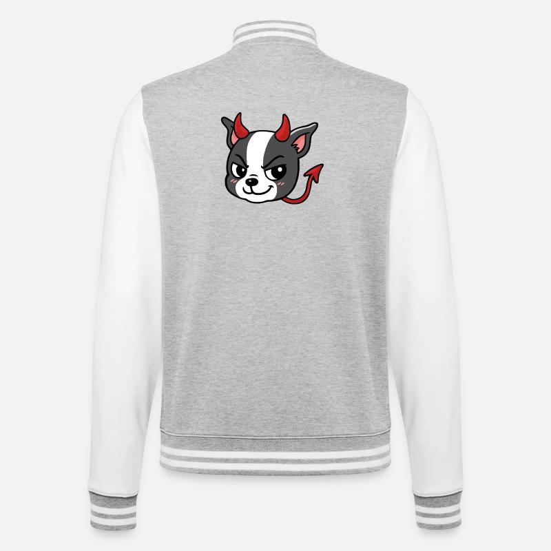 Boston - Devil - Veste Teddy - gris chiné / blanc