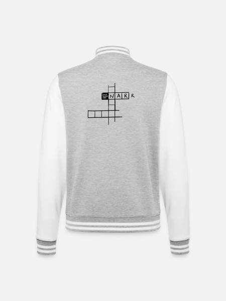 Lunatic with 3 letters - College Sweat Jacket - heather grey/white