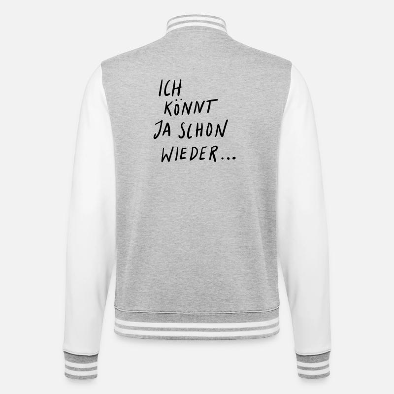 I could do it again - College Sweat Jacket - heather grey/white
