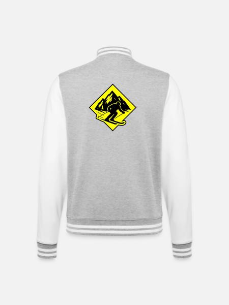 Ski Sport Silhouette Mountains - College Sweat Jacket - heather grey/white