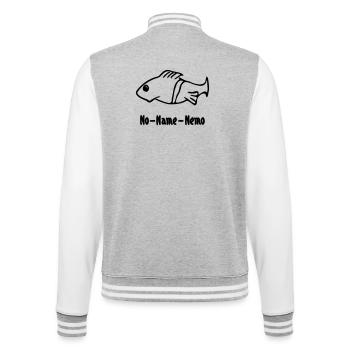 Fisch ohne Namen - College-Sweatjacke - Grau meliert/Weiß - Hinten - Marisol (170cm)