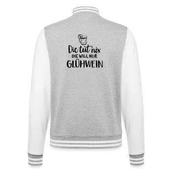 Humour de l’expression du vin chaud - Veste Teddy - gris chiné / blanc - Dos - Marisol (170cm)