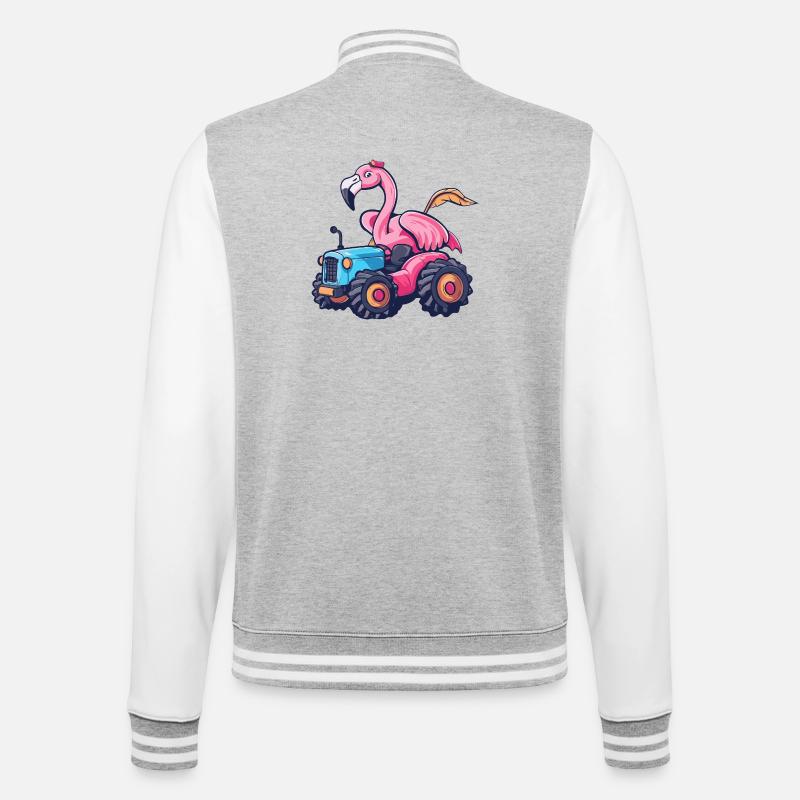 Flamingo Traktor Farmer - College-Sweatjacke - Grau meliert/Weiß