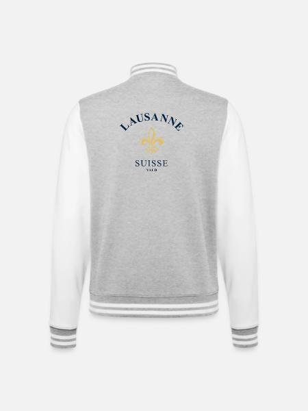 Lausanne Suisse Switzerland - College Sweat Jacket - heather grey/white