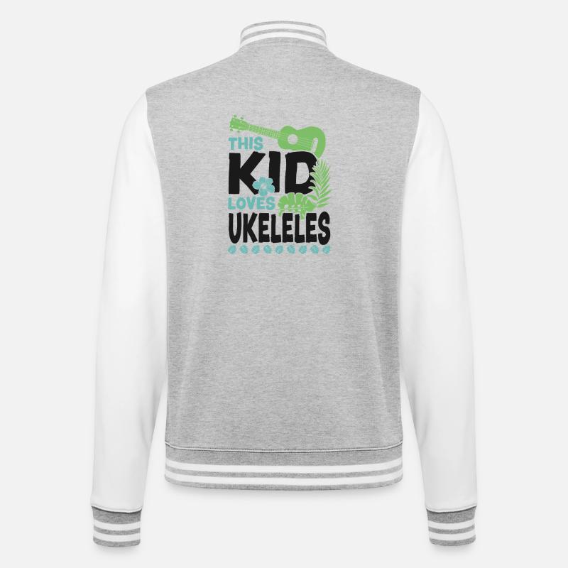 Ukulélé hawaïen Uke Kid Ce gamin - Veste Teddy - gris chiné / blanc