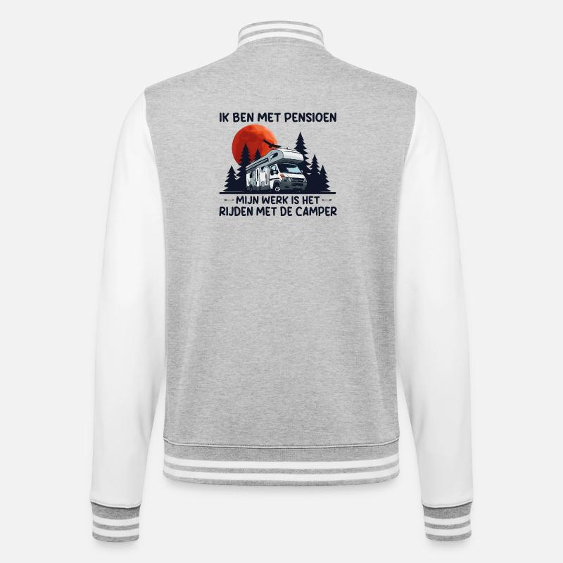 Ich bin ein pensionierter Camper. - College-Sweatjacke - Grau meliert/Weiß
