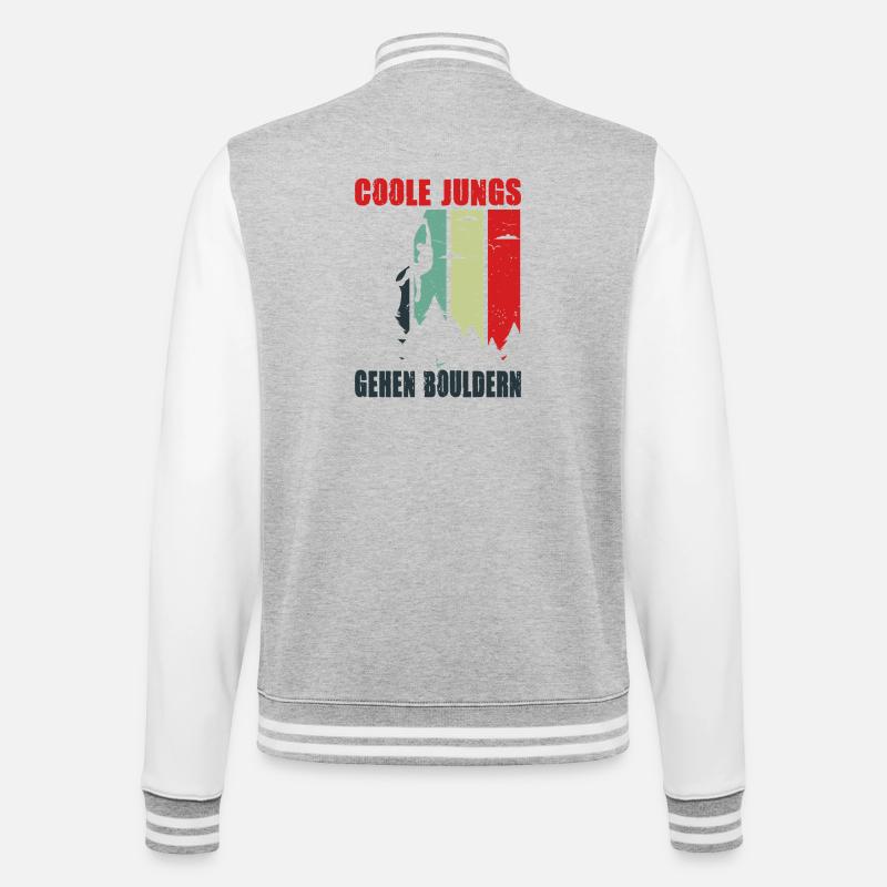 Bouldern Geschenke Klettern Kletterer Boulderer - College-Sweatjacke - Grau meliert/Weiß
