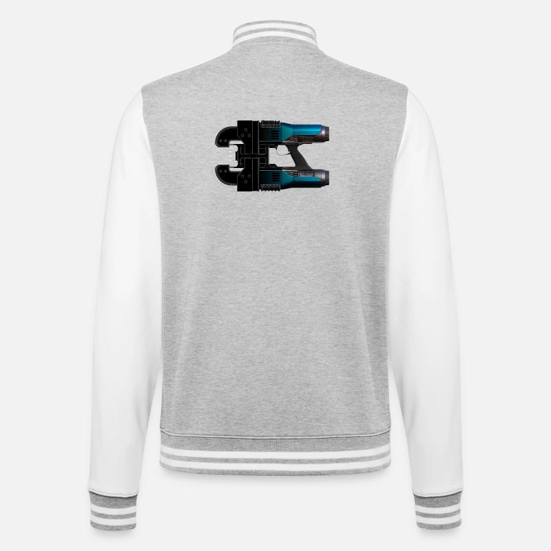 Découpeuse laser à chute spatiale - Veste Teddy - gris chiné / blanc